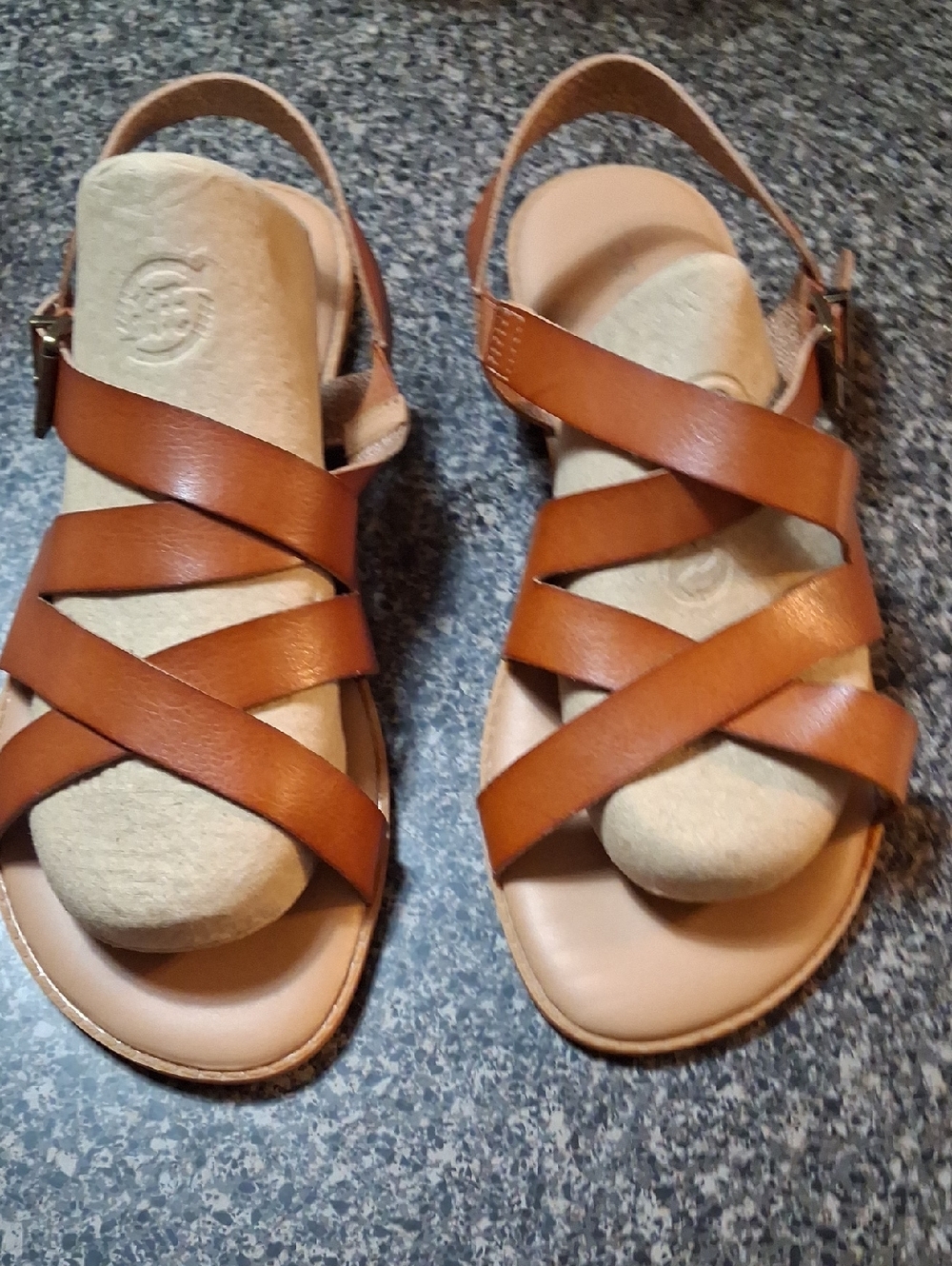 Torrid Brown Crisscross Leather Slingback Sandals Sz 11 W